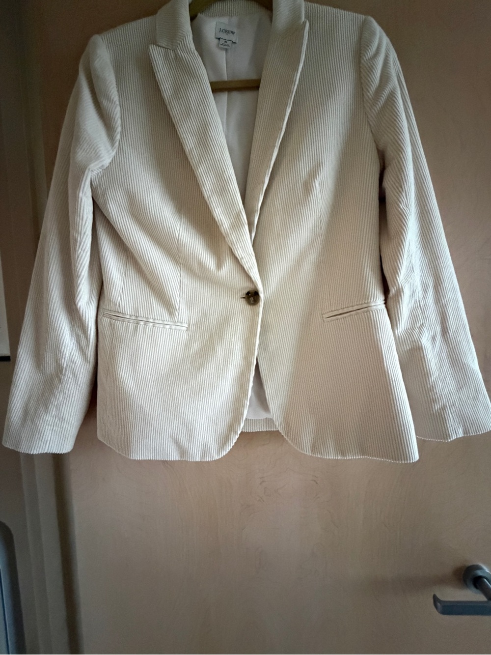 J. Crew Cream Corduroy Single-Button Blazer Jacket
